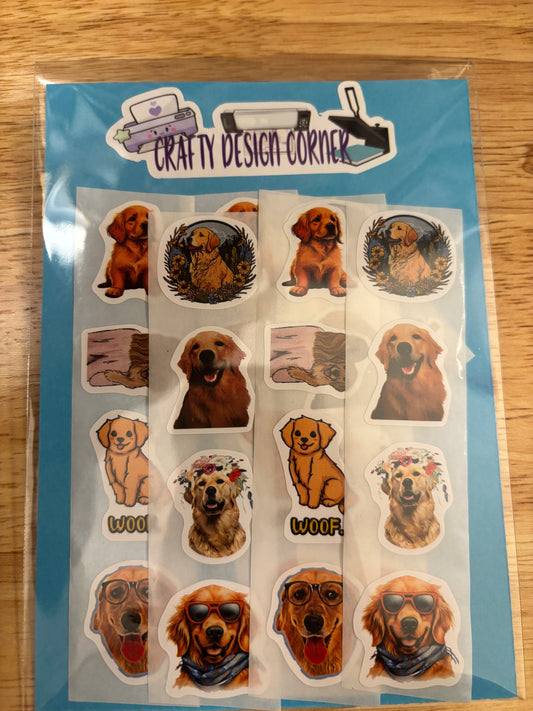 30 pcs Golden Retriever sticker Packs