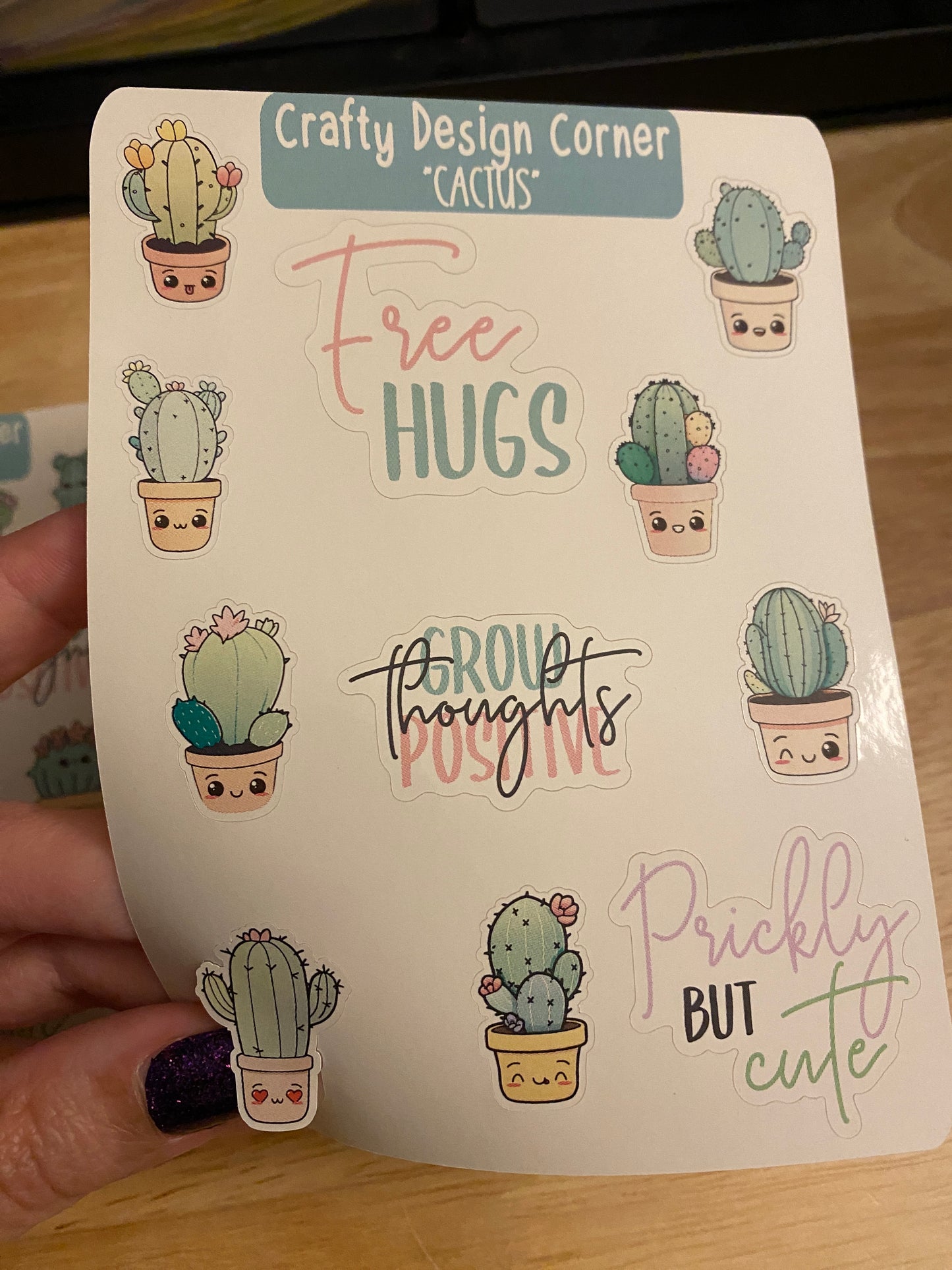 Two Sheets of Cute Cactus Face Stickers, Cactus with faces Sticker SHEET, Planner Sticker, Kawaii Cactus Sticker Sheet , Cactus Stickers, Kawaii Cactus Sticker Sheet