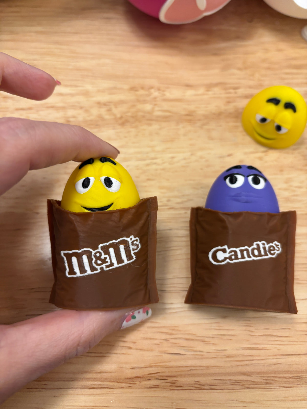 Clicky M n M Clicky Key chain, 3D printed M & M keychain, Clicky Keychain,