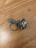 Grey Cat key chain, 3D printed cat key chain, Tux kitty keychain