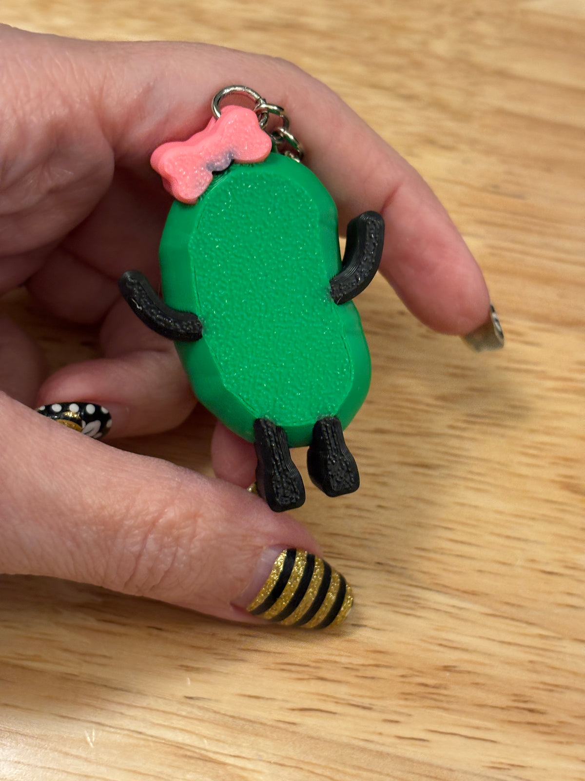 Pink Smile Pickle Key chain clicker, Customize Pickle with Pink Smile Fidget Clicker, Key chain Pickle Clicker, Fidget Pickle key chain