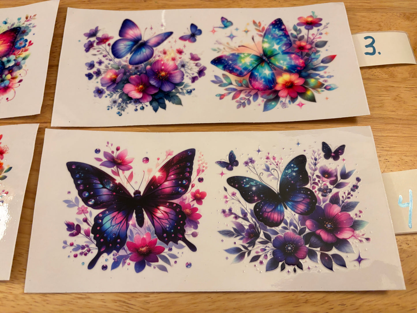 Butterflies Glass Tumbler, Clear or Frosted Tumblers option