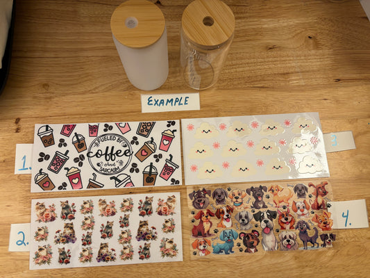 Coffee Design, Flowery Cats, lots of Dogs Tumbler option
