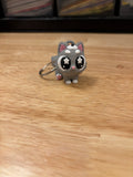 Grey Cat key chain, 3D printed cat key chain, Tux kitty keychain