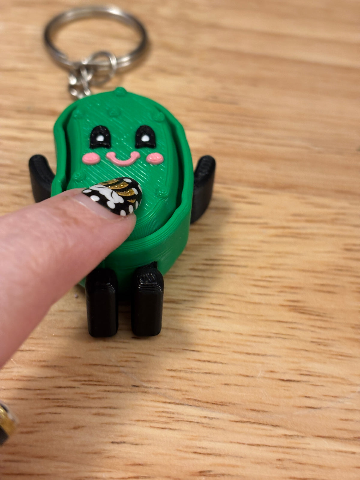 Pink Smile Pickle Key chain clicker, Customize Pickle with Pink Smile Fidget Clicker, Key chain Pickle Clicker, Fidget Pickle key chain