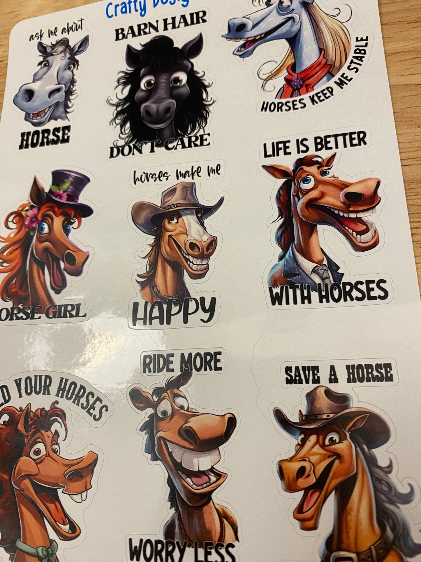 Funny Horse Sticker Sheet, Horse stickers, Sarcasm stickers, sarcastic horses