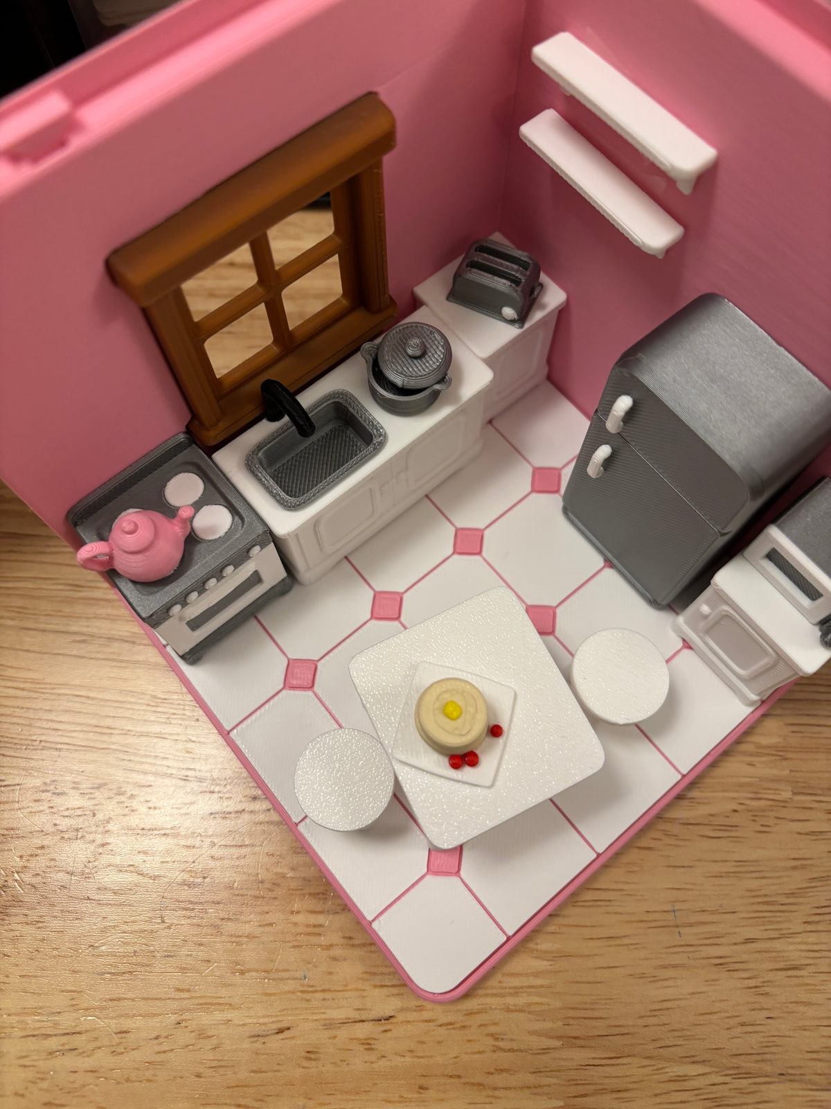 Custom Tiny Kitchen Room, 3D printed kitchen room, Kitchen room, Tiny Room, interconnecting rooms, Cute Kitchen setup