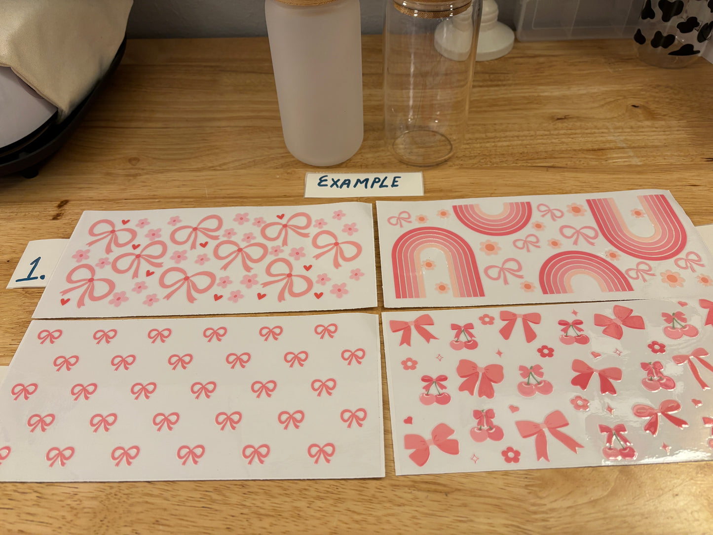 Bows Tumbler, Pink Bows and Rainbow, options