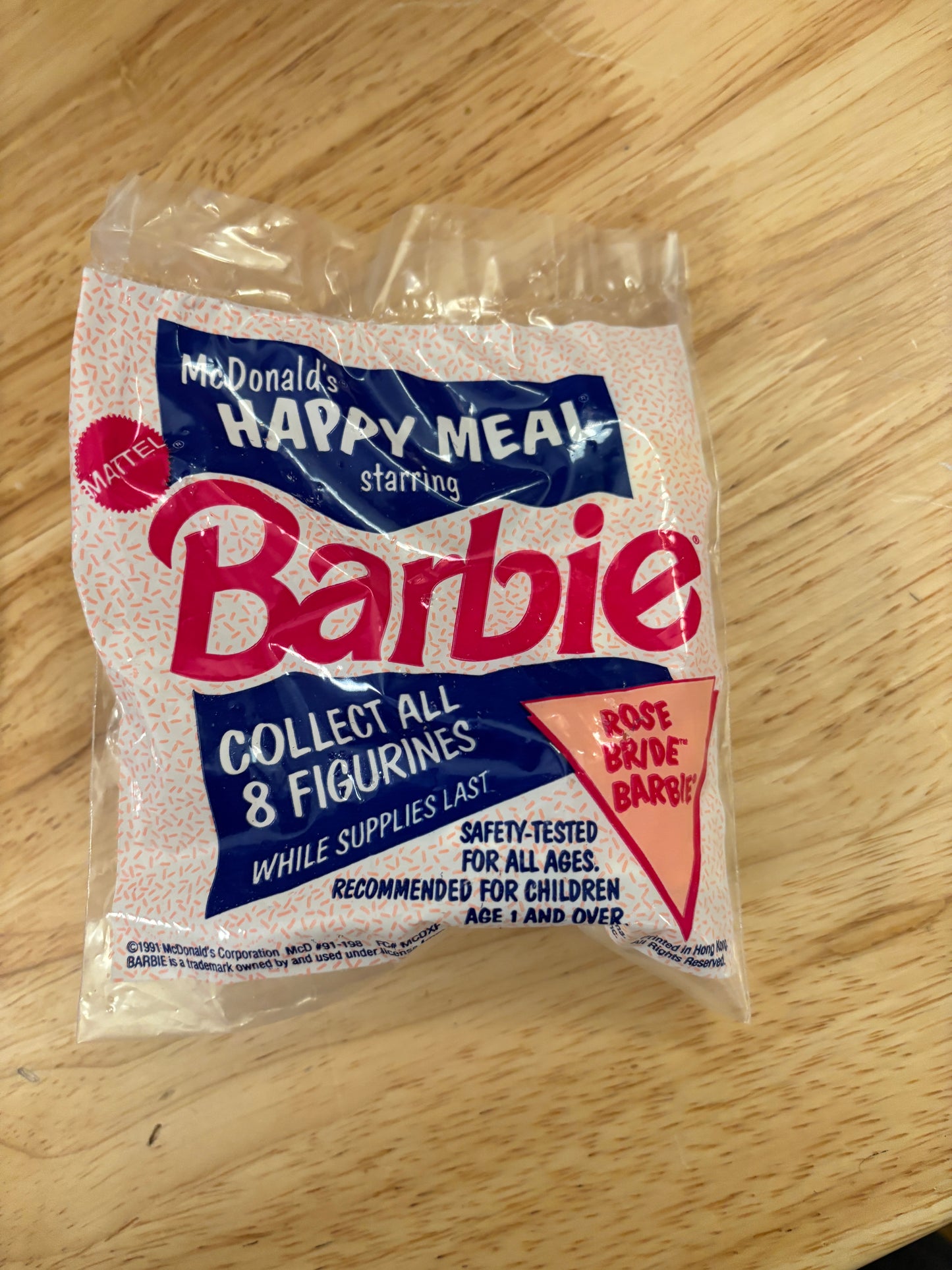 Rose Bride Barbie, New in Sealed bag, Happy Meal toy