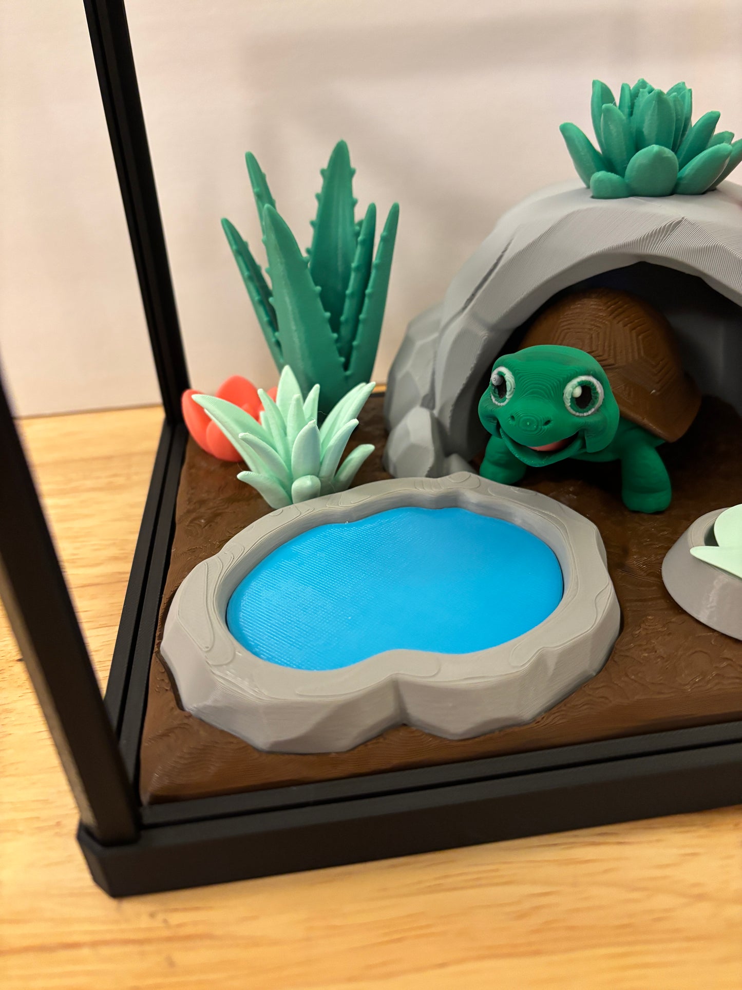 DIY Greek Tortoise terrarium, 3D printed tiny terrarium with tortie
