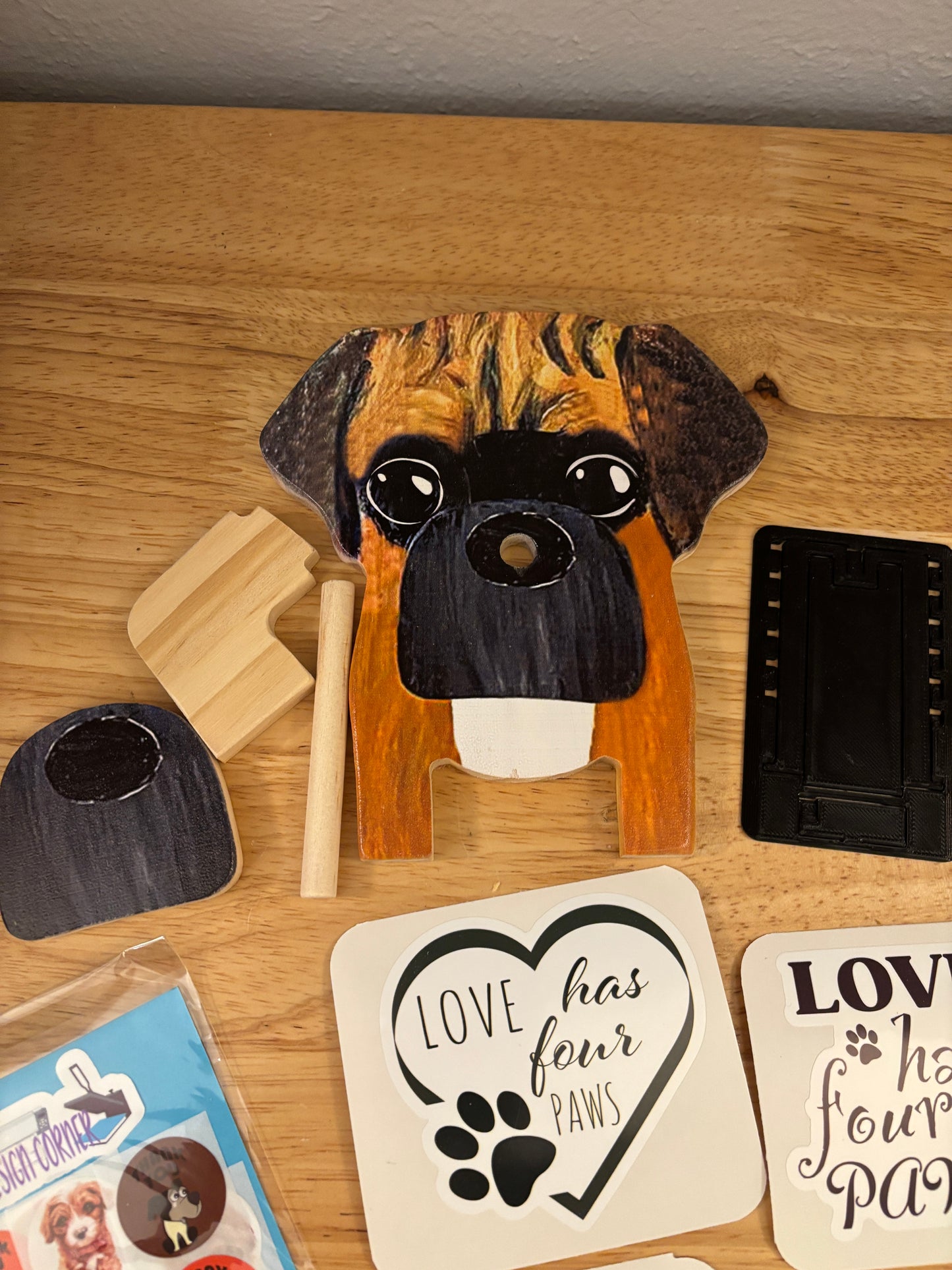 Wooden Dog Glasses Stand Bundle