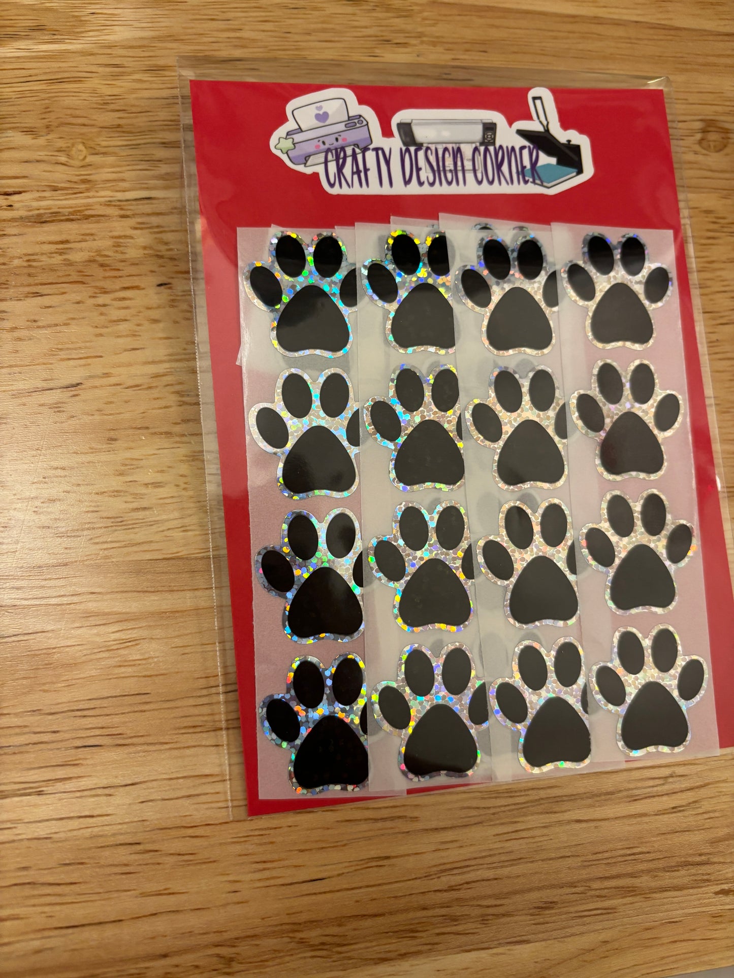 30 pcs Holographic Paw Sticker Pack