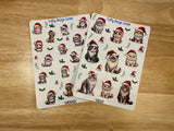 2 sheets Santa kitties sticker, Santa cats Sticker Sheet, cat Sticker Sheet, Christmas Kitties, Christmas Cat Stickers, Cat with Santa hat