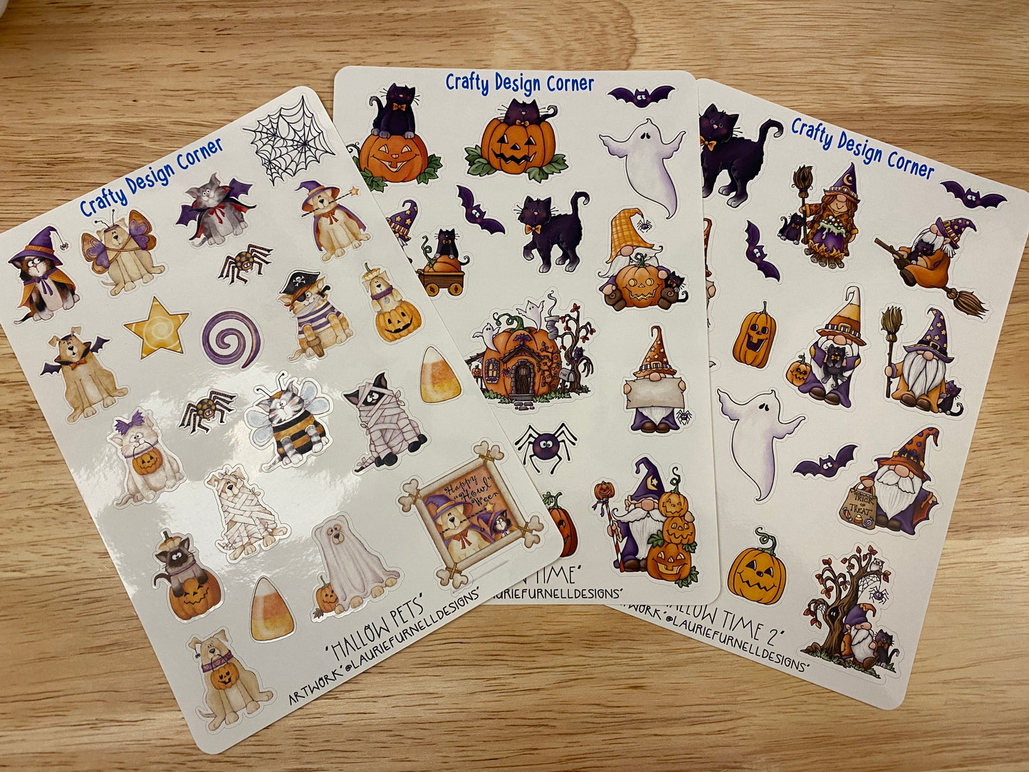 Bundle of Halloween Stickers Sheet, Ghost Stickers, Gnome Stickers, Fall Stickers, Haloween Cat Sticker Sheet, Mummy Sticker Sheet