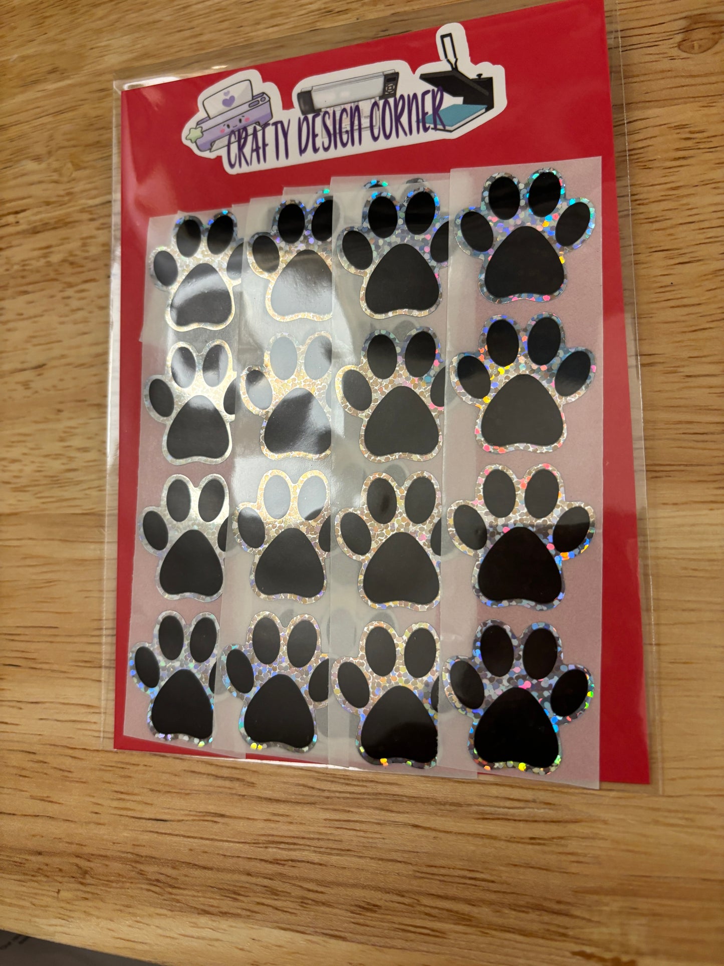 30 pcs Holographic Paw Sticker Pack