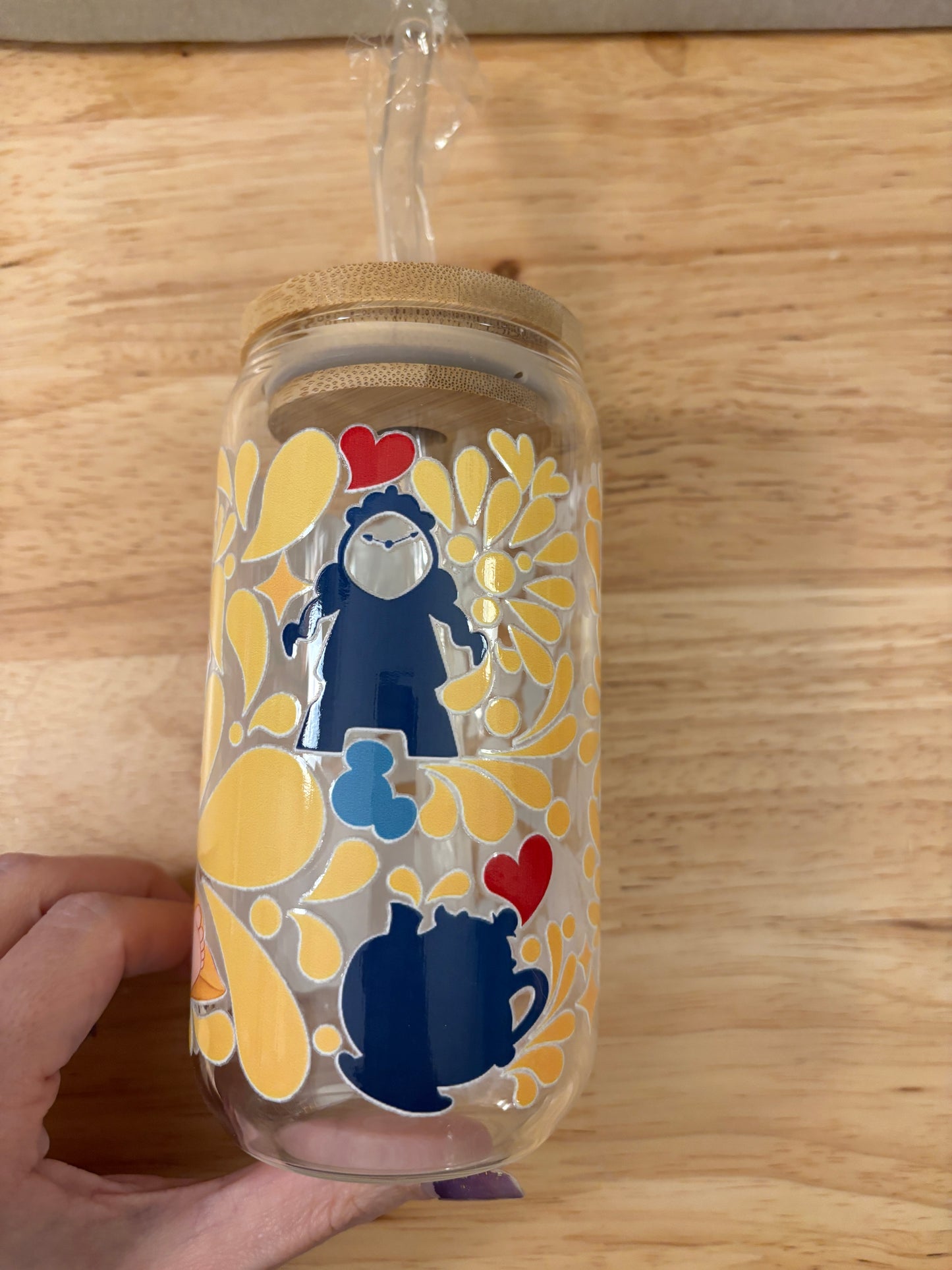 Yellow Princess tumbler with stickers bundle