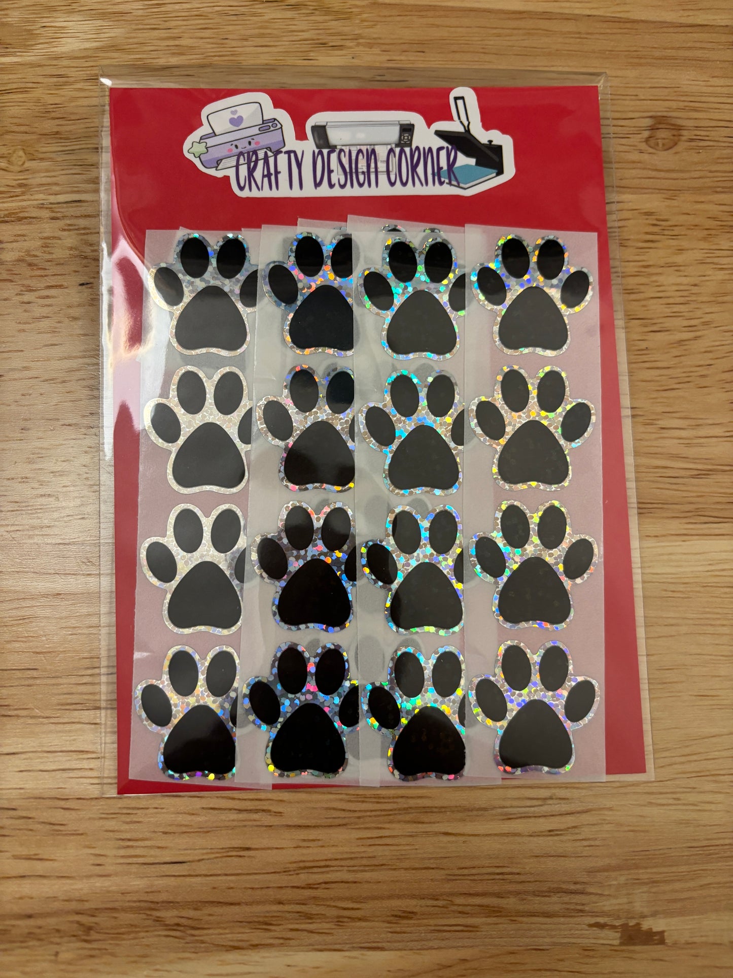 30 pcs Holographic Paw Sticker Pack