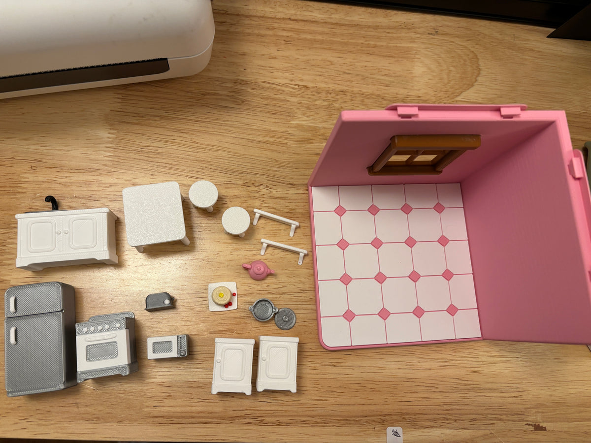 Custom Tiny Kitchen Room, 3D printed kitchen room, Kitchen room, Tiny Room, interconnecting rooms, Cute Kitchen setup