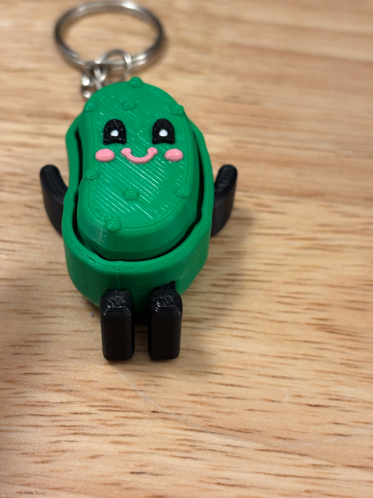 Pink Smile Pickle Key chain clicker, Customize Pickle with Pink Smile Fidget Clicker, Key chain Pickle Clicker, Fidget Pickle key chain