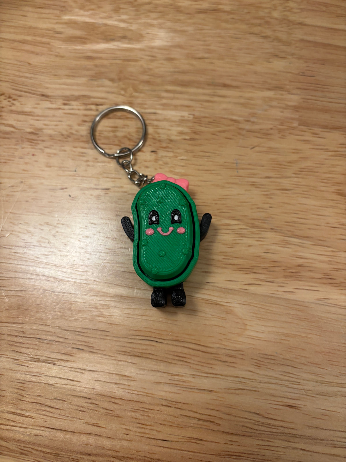 Pink Smile Pickle Key chain clicker, Customize Pickle with Pink Smile Fidget Clicker, Key chain Pickle Clicker, Fidget Pickle key chain