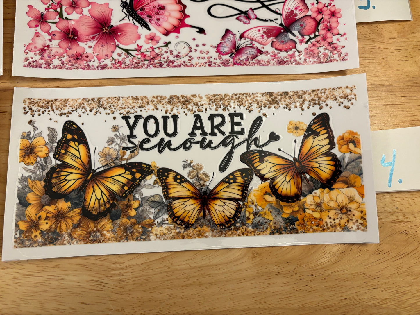Butterfly Sayings Glass Tumbler, Clear or Frosted Tumblers option