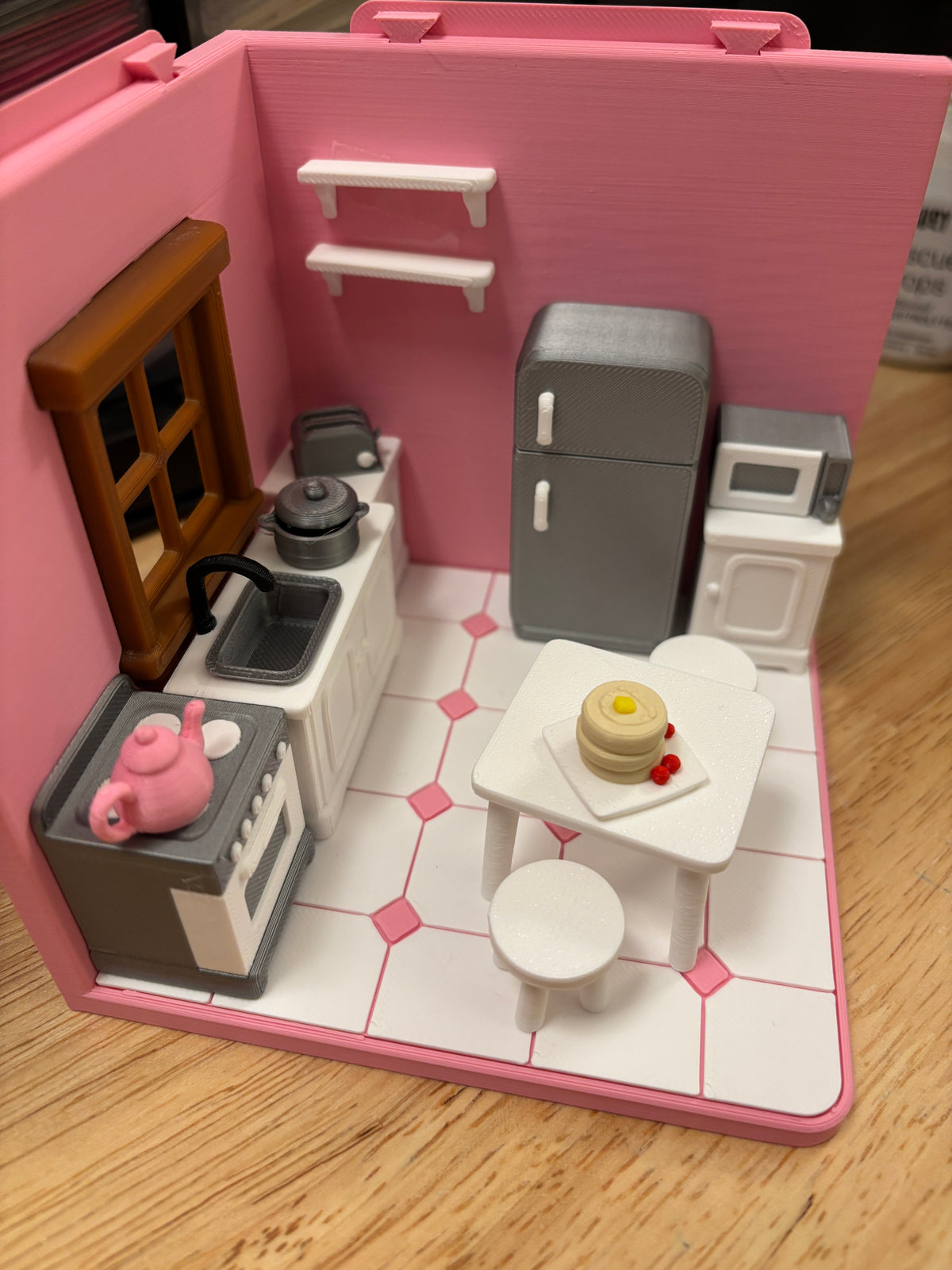 Custom Tiny Kitchen Room, 3D printed kitchen room, Kitchen room, Tiny Room, interconnecting rooms, Cute Kitchen setup