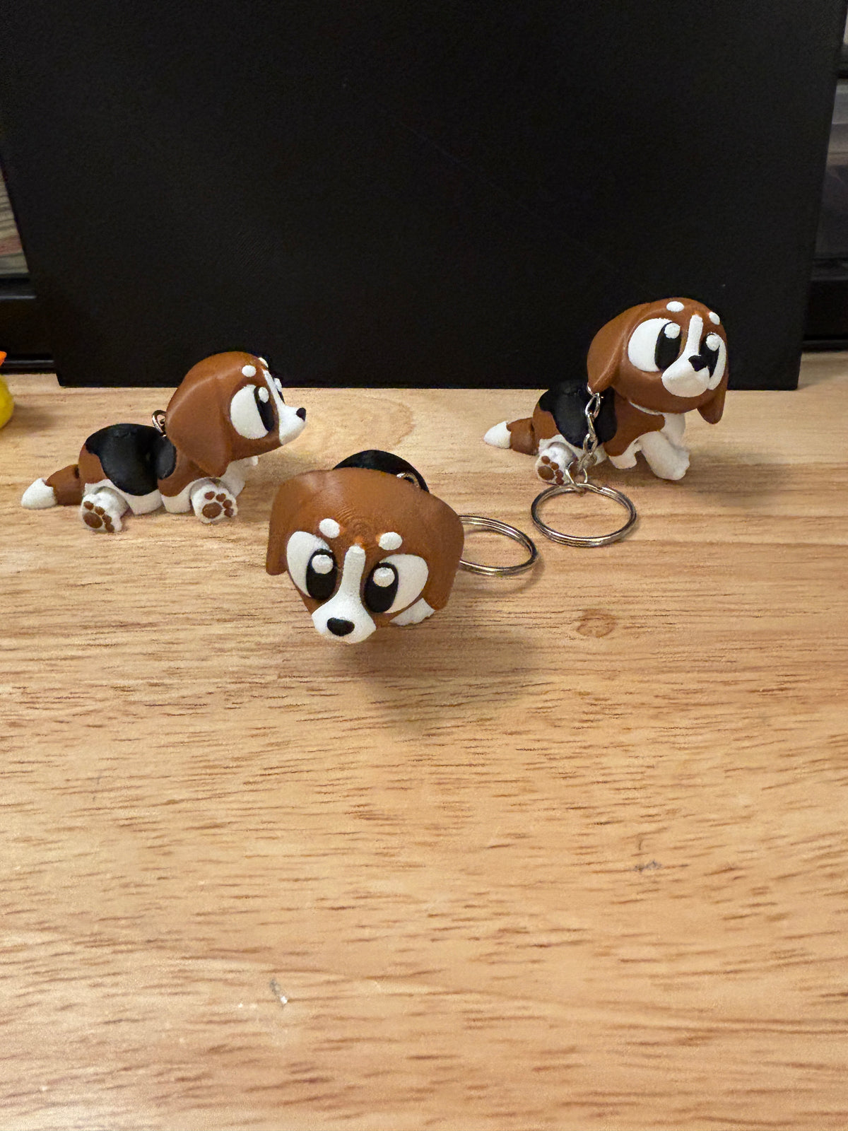 Beagle keychain, Big Eye Beagle Keychain, 3d printed keychain Dog, Cute Keychain, Flexi Beagle