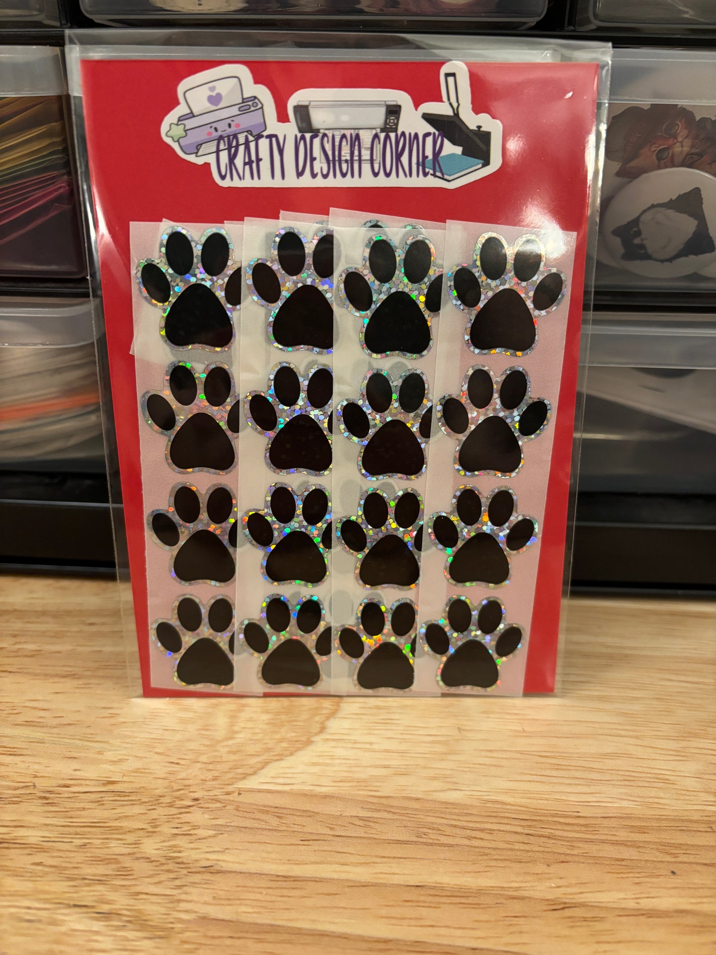 30 pcs Holographic Paw Sticker Pack