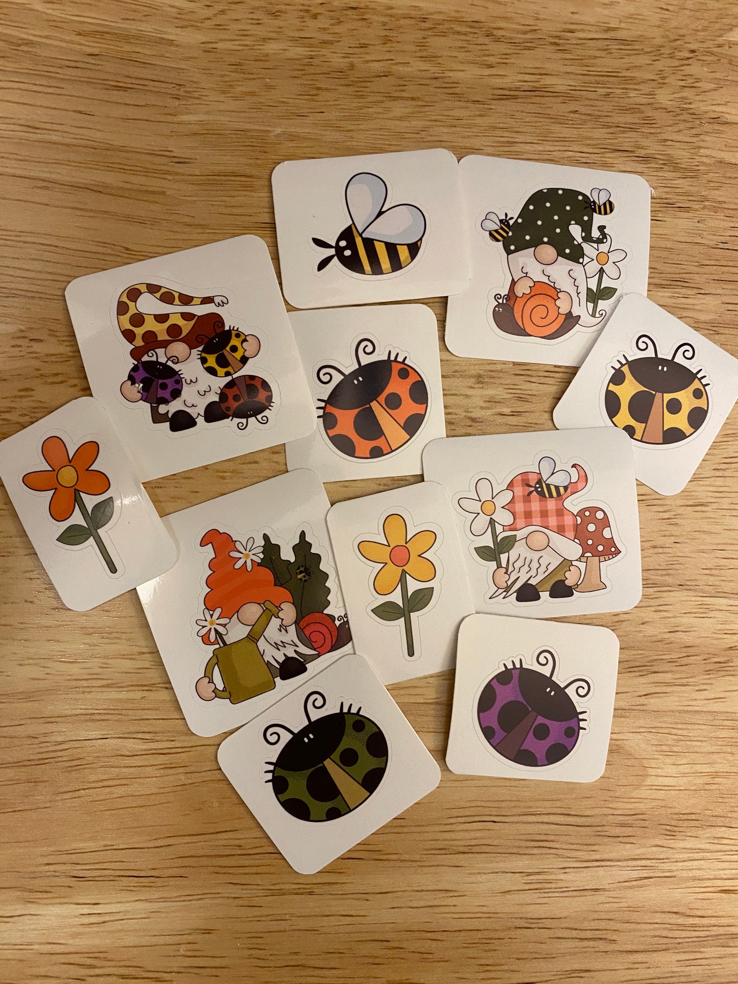 Garden Gnomies Sticker pack, Garden Gnome Stickers, Lady Bug Sticker