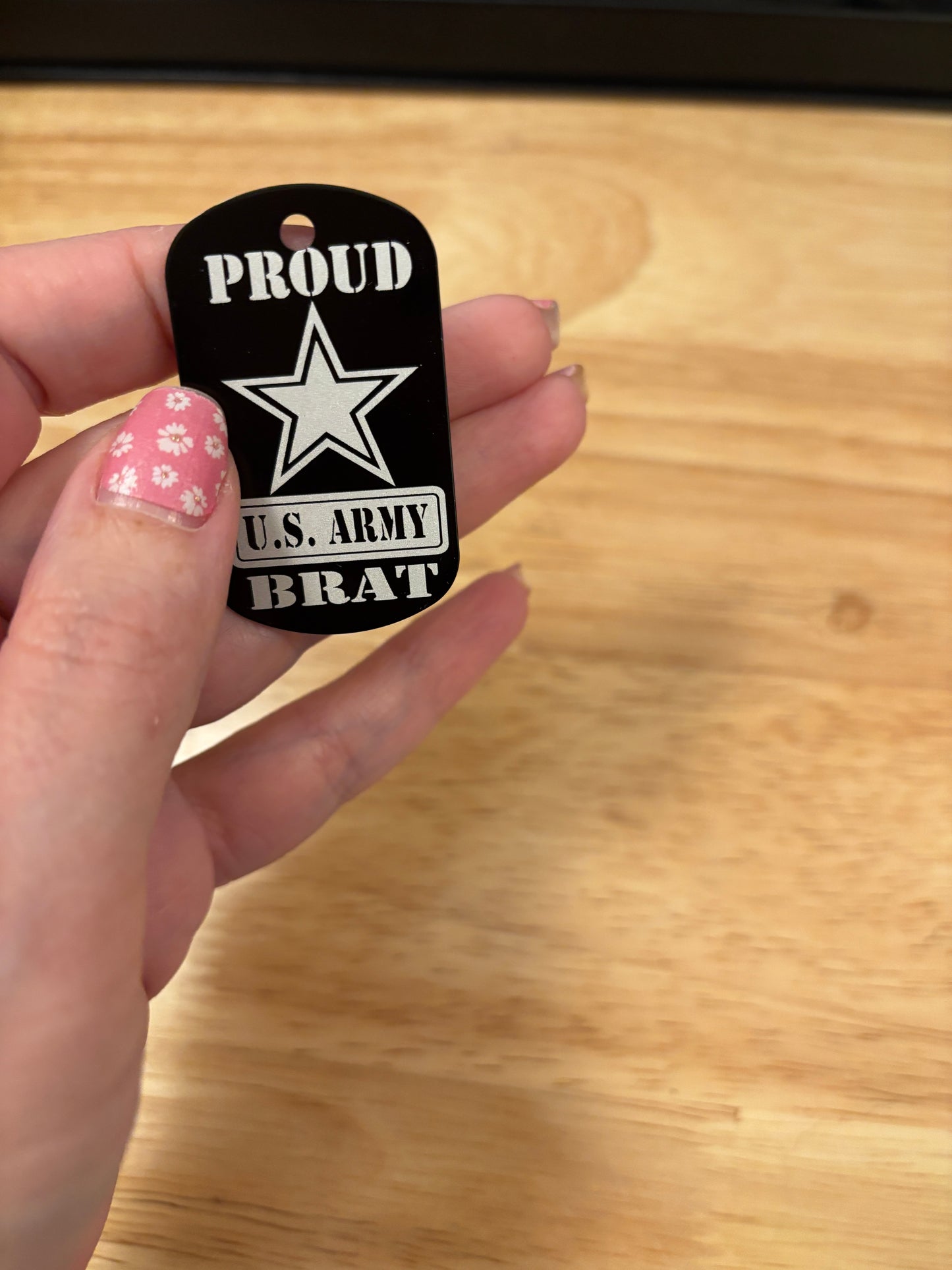 Proud Army Brat key chain, army brat dog tag