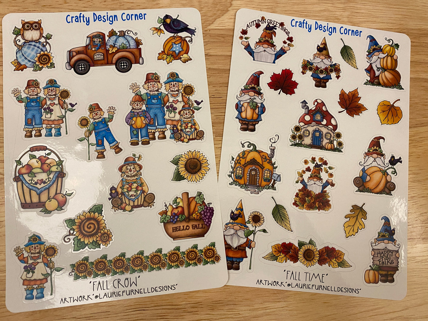 Fall Bundle Sticker Sheets, Fall Gnomes stickers and Fall Scarecrows stickers