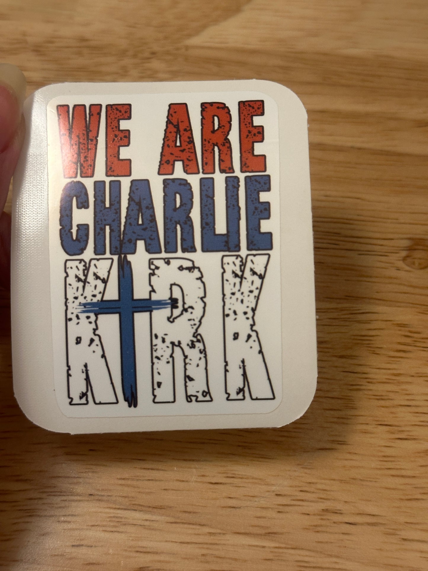 Bolder We Are Charlie Kirk Sticker with cross design
