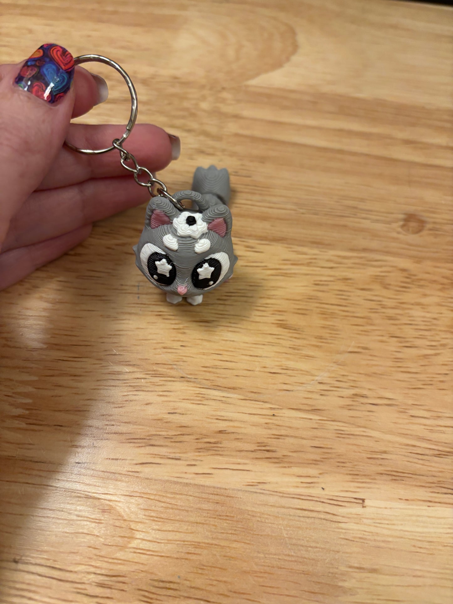 Cute cat keychain, 3D printed cat key chain, Tux kitty keychain