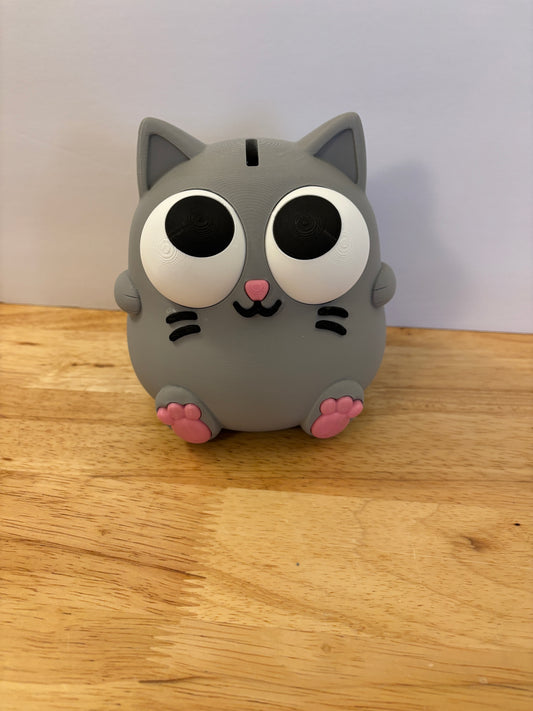 Cat Piggy bank, 3D printed Cat bank, Custom Colors Available