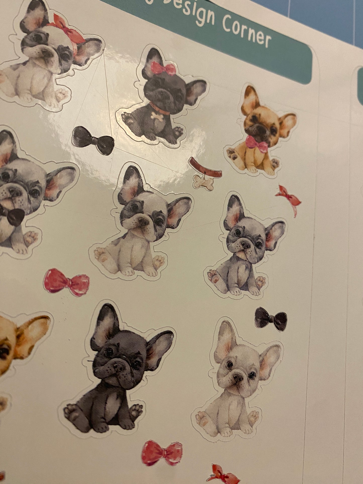 1.1" French Bulldog with decorations STICKERS