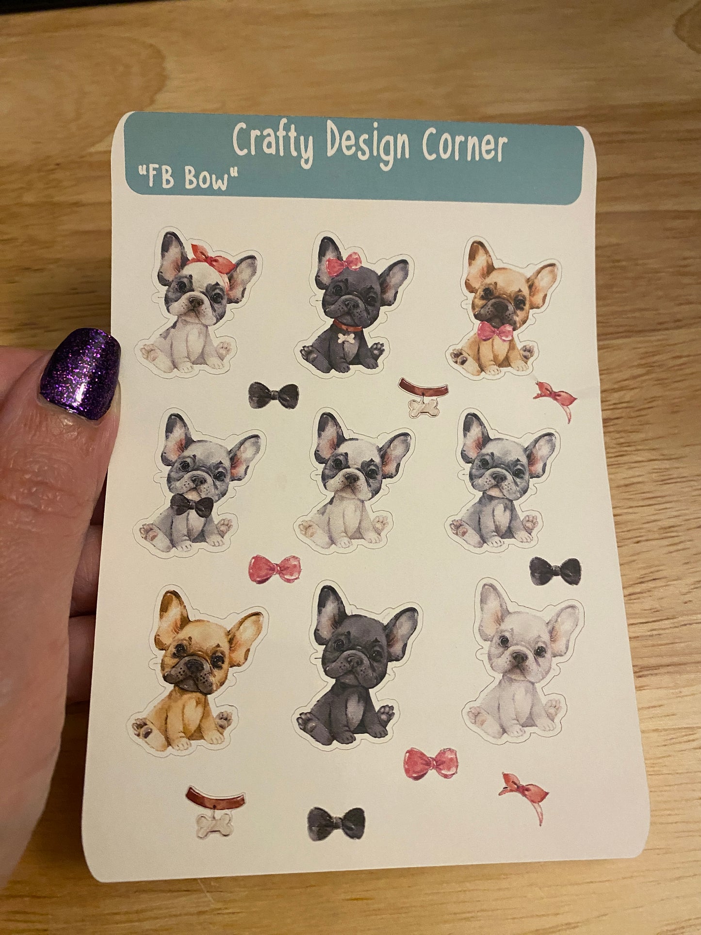 1.1" French Bulldog with decorations STICKERS