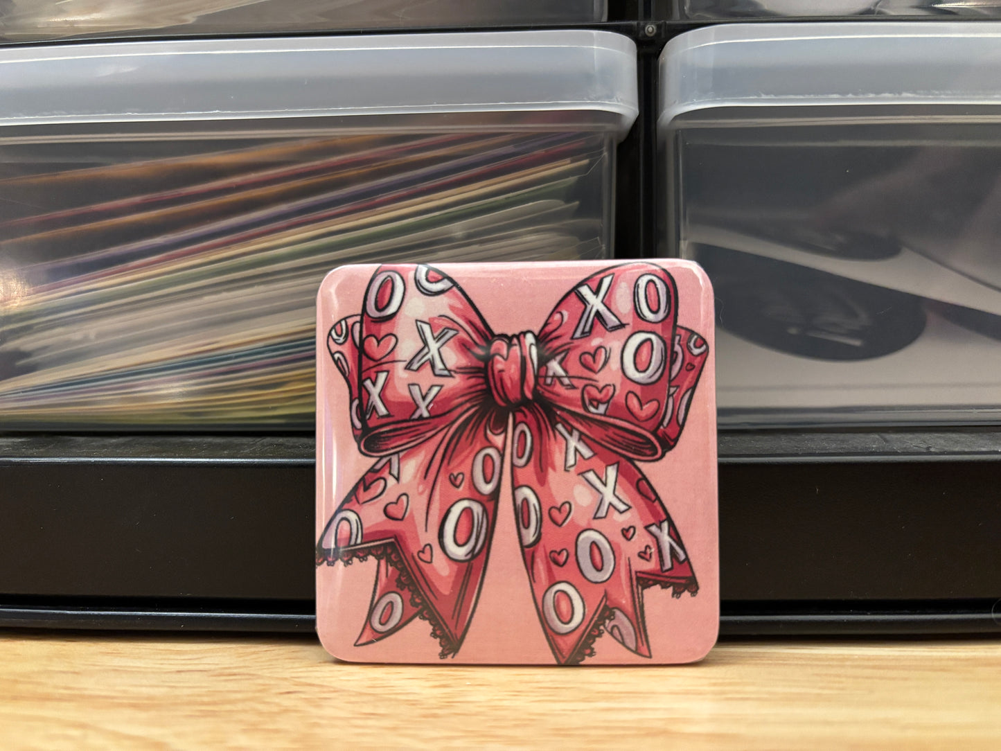 Pink Bow Fridge Magnet