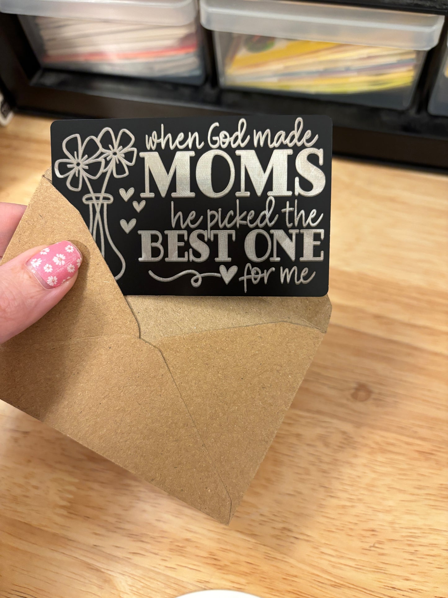 Best Mom Card, Engraved Wallet Best Mom Card