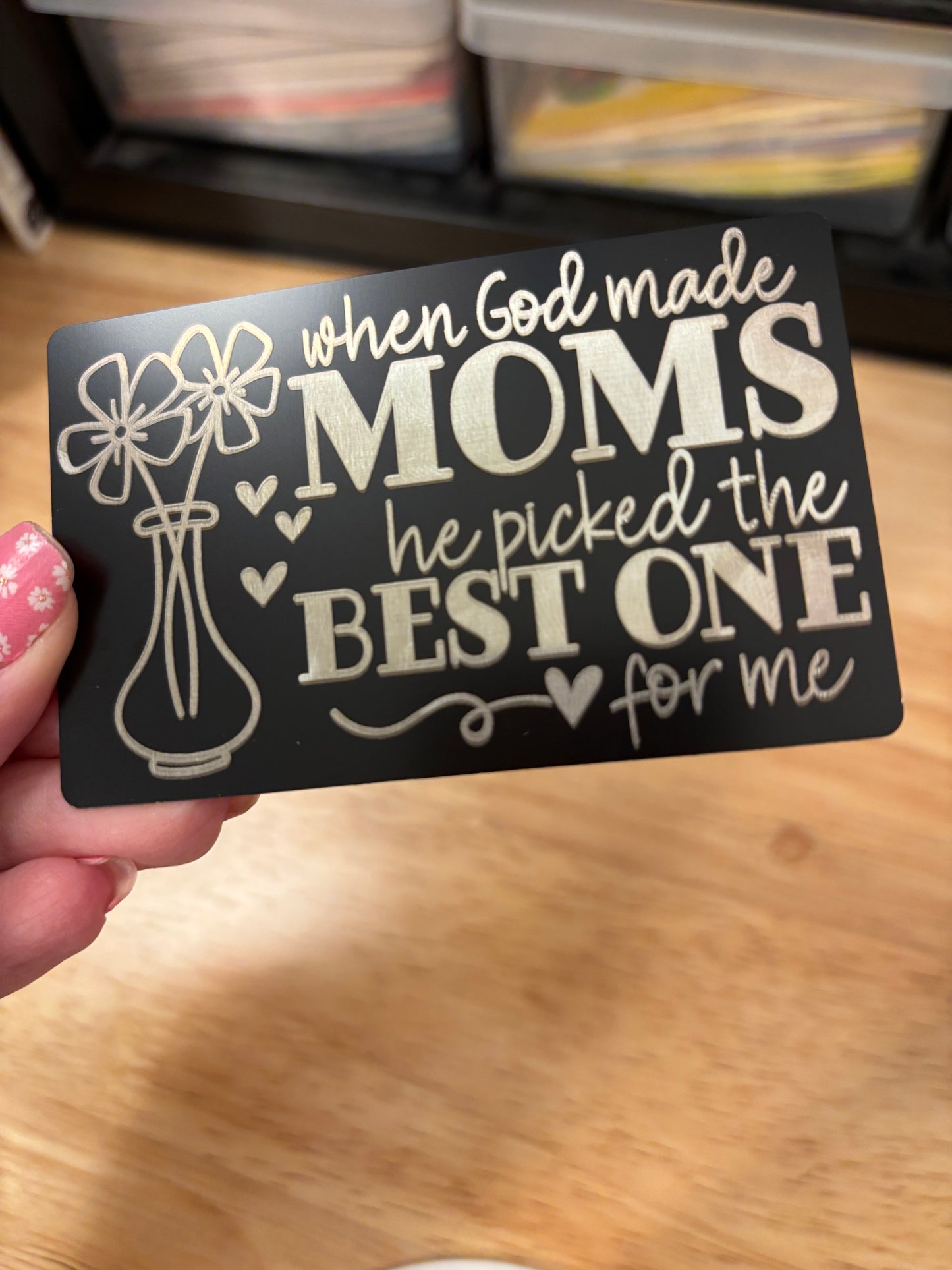 Best Mom Card, Engraved Wallet Best Mom Card