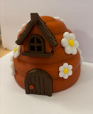 Brown Bee Hive with 3 bees, interchangeable into keychains, 3D printed bee hive, Honey Bees with Hive