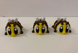 Brown Bee Hive with 3 bees, interchangeable into keychains, 3D printed bee hive, Honey Bees with Hive