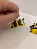 Brown Bee Hive with 3 bees, interchangeable into keychains, 3D printed bee hive, Honey Bees with Hive