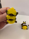 Brown Bee Hive with 3 bees, interchangeable into keychains, 3D printed bee hive, Honey Bees with Hive