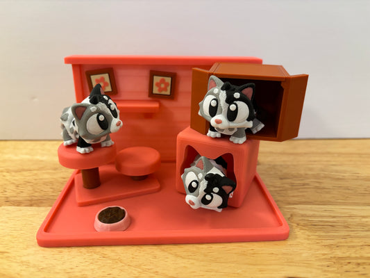 Kitty Playset, Cute Cat playset, 3d printed Cat playset, Catio for kitties