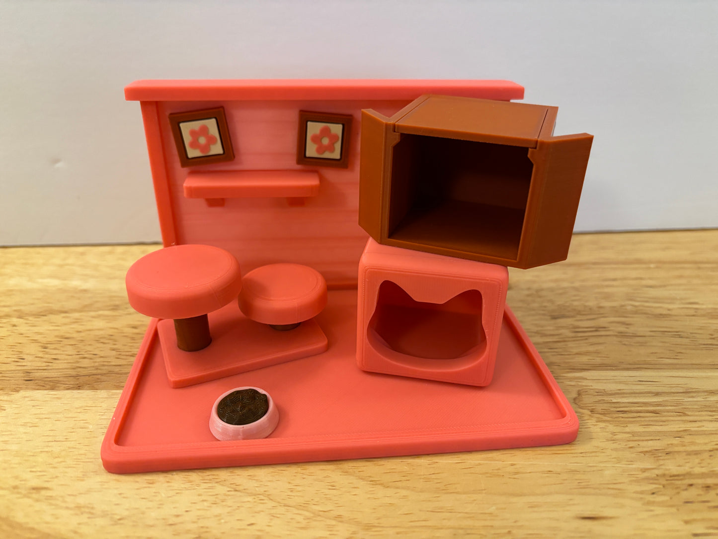 Pre-Glued DIY Kitty Play set, Cute Cat playset, 3d printed Cat playset, Catio for kitties
