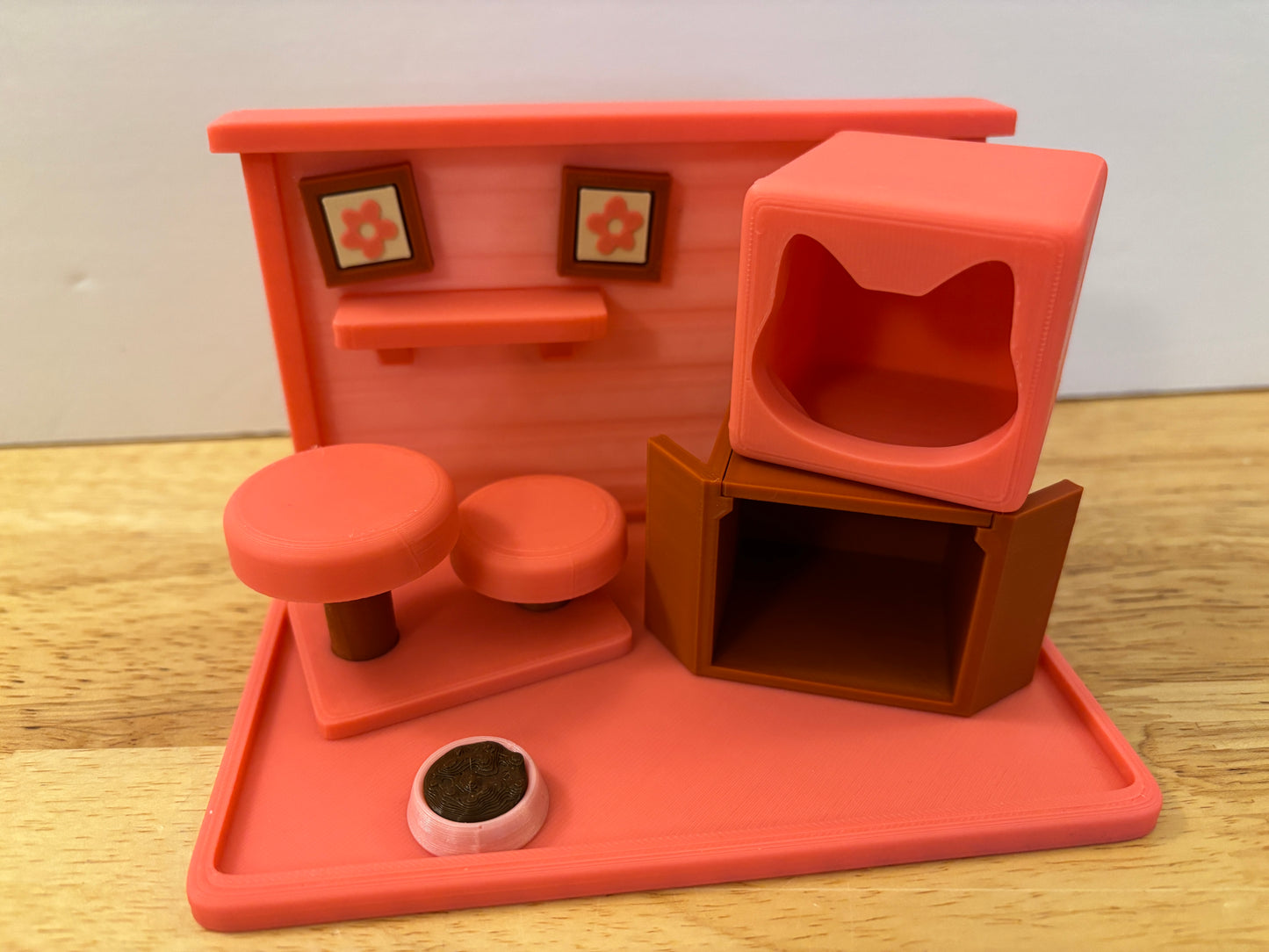 Pre-Glued DIY Kitty Play set, Cute Cat playset, 3d printed Cat playset, Catio for kitties