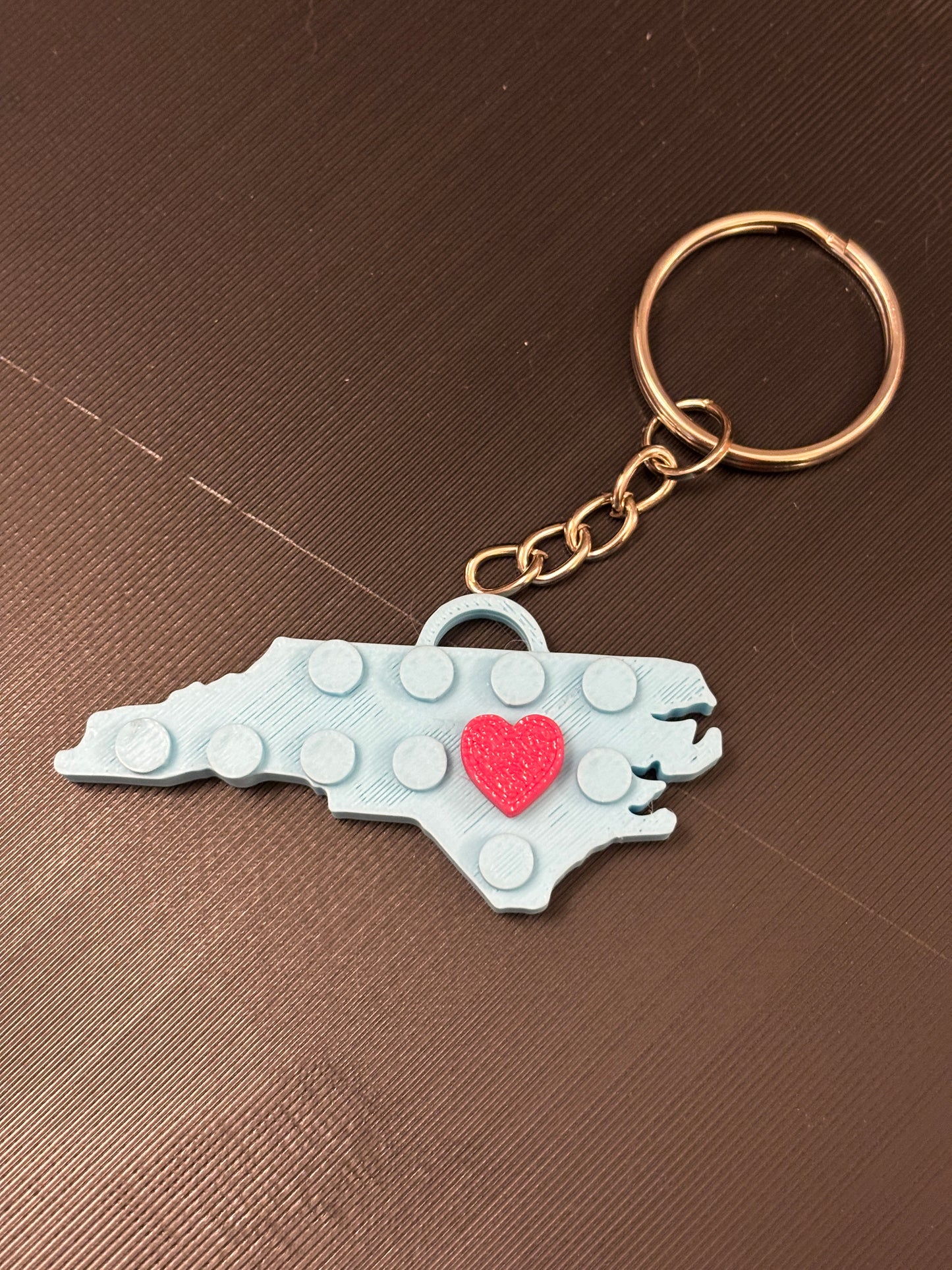 Any State Keychain with heart, Keychain with marker, 3D printed state key chain, State Key chain