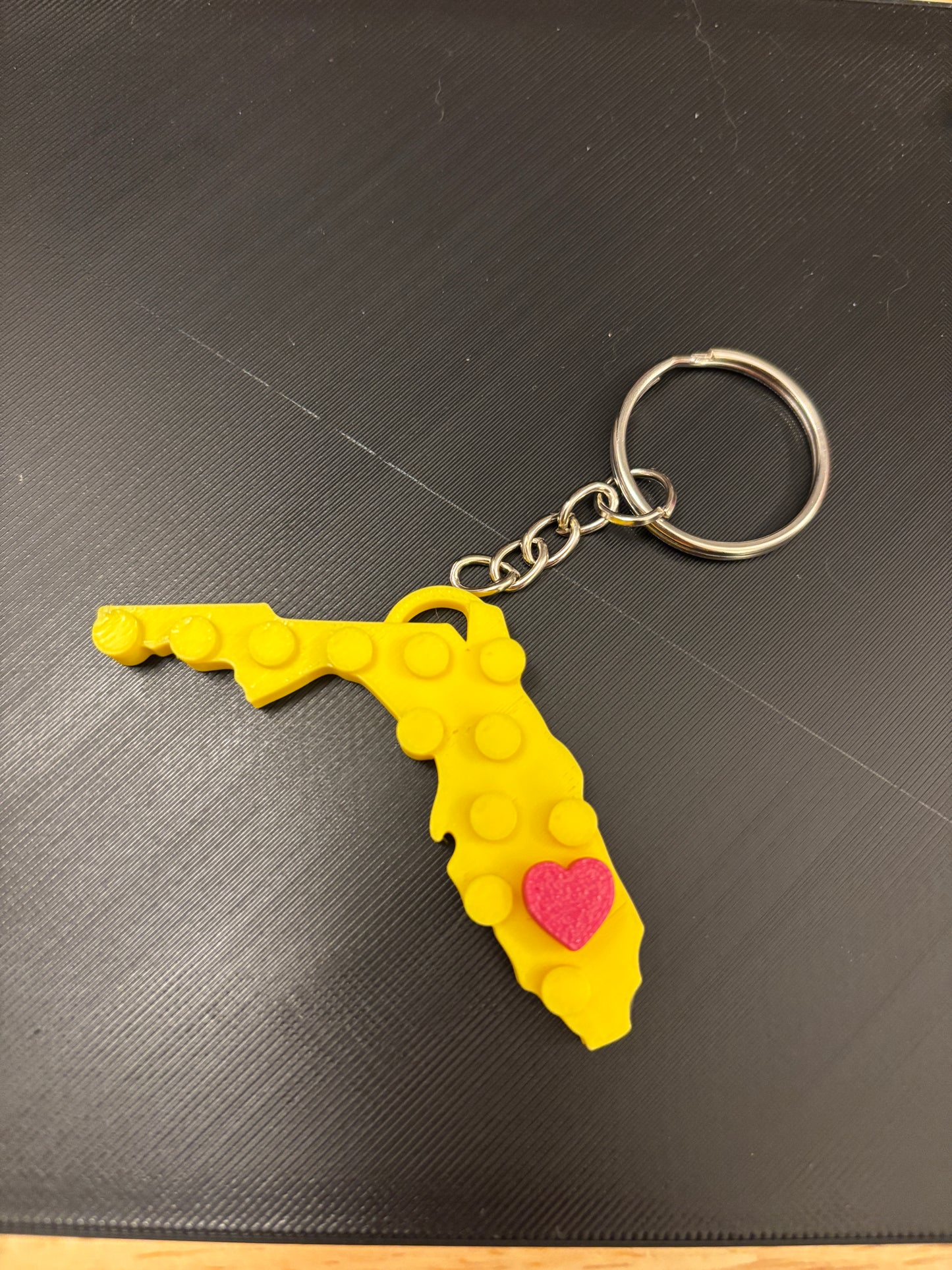 Any State Keychain with heart, Keychain with marker, 3D printed state key chain, State Key chain
