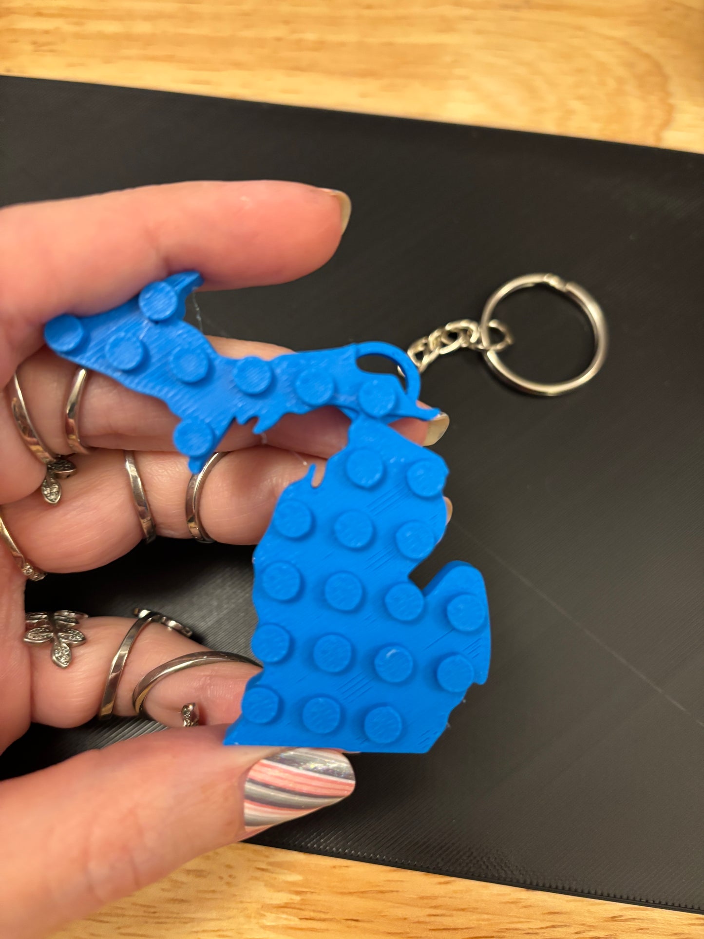 Any State Keychain with heart, Keychain with marker, 3D printed state key chain, State Key chain