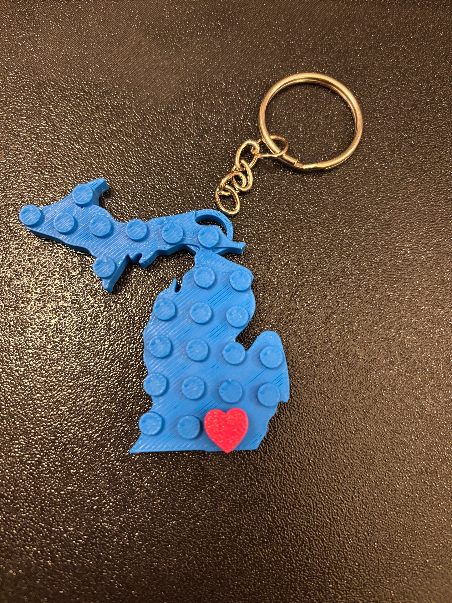 Any State Keychain with heart, Keychain with marker, 3D printed state key chain, State Key chain